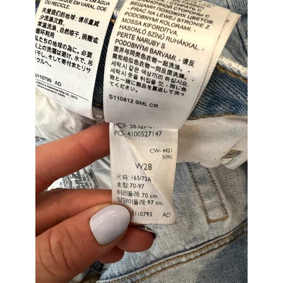 Levi's 501 Cutoff Denim Distressed Shorts W28 - Picture 8 of 8